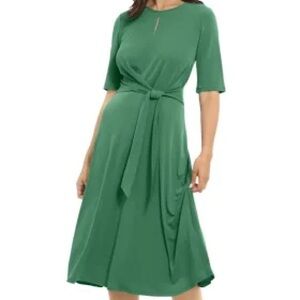 London Times Seafoam Green Keyhole Faux Wrap Dress Size 8